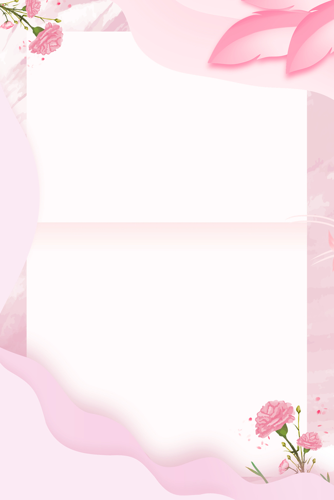 手绘康乃馨边框粉色温馨妇女节海报背景图片