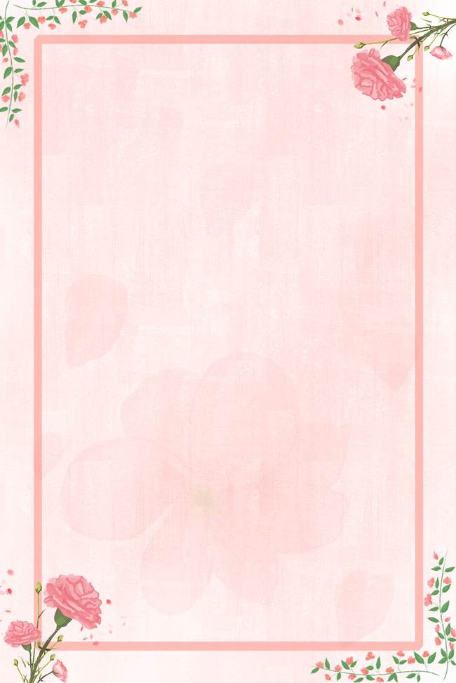 母亲节康乃馨花朵边框粉色水彩海报背景图片