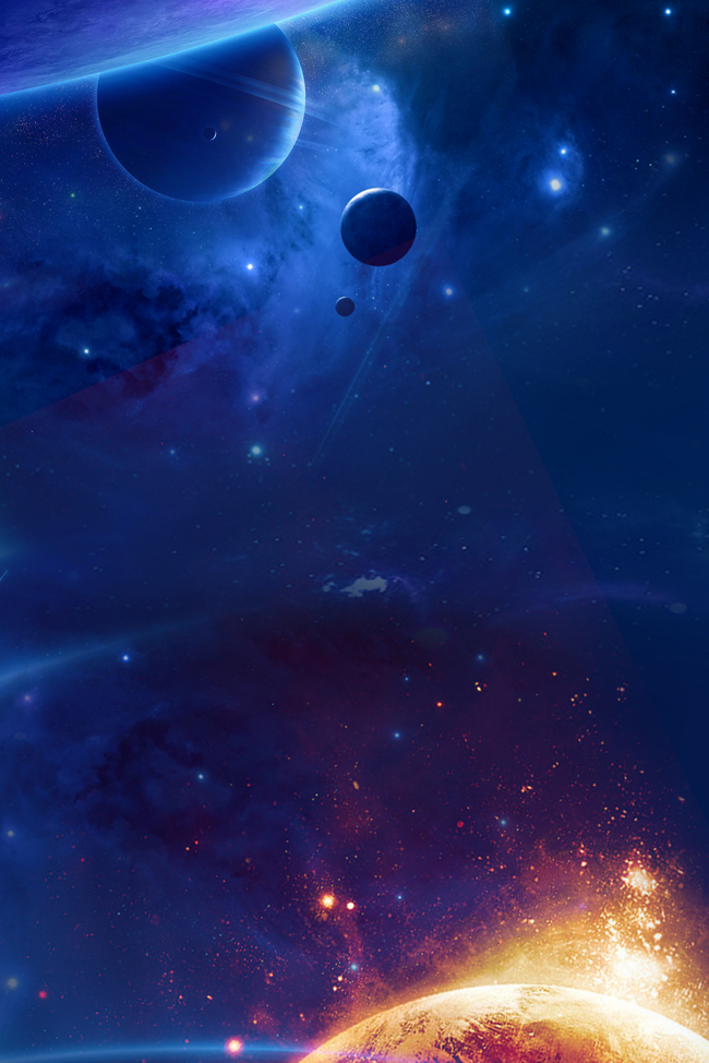 商务科技星空宇宙蓝色科幻金融企业海报背景图片
