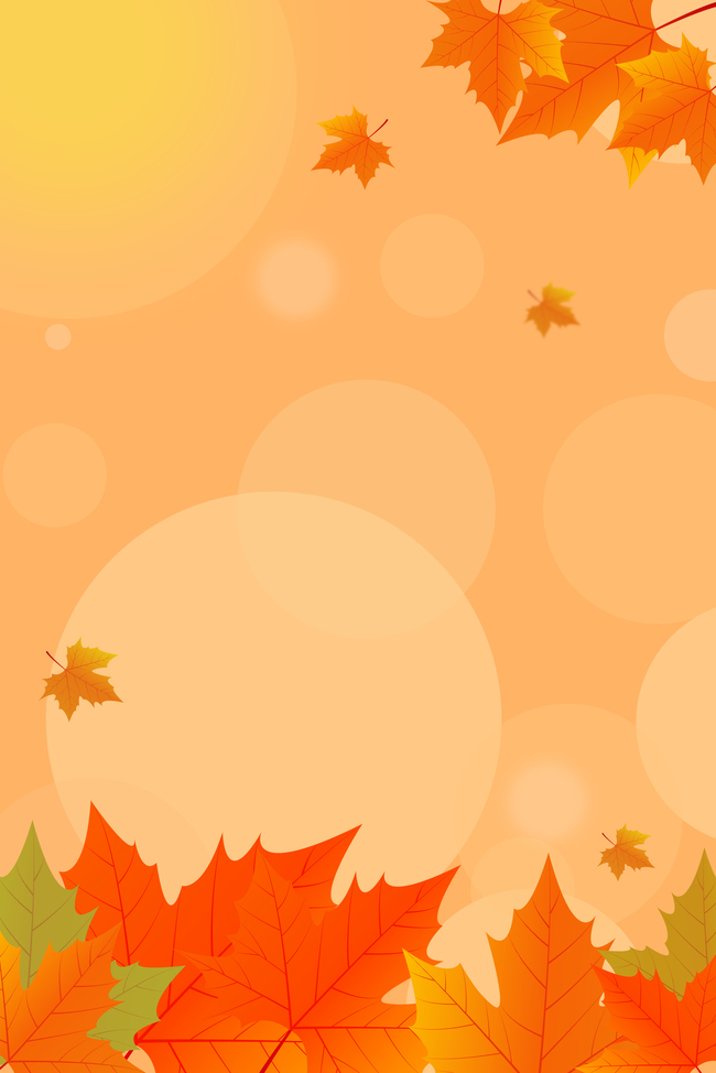 秋天枫叶橘色简约广告背景图片