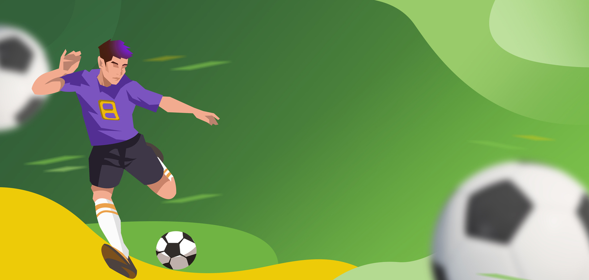 足球踢足球绿色卡通海报背景图片