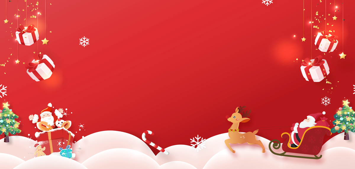 圣诞节礼物红色简约圣诞快乐海报背景图片
