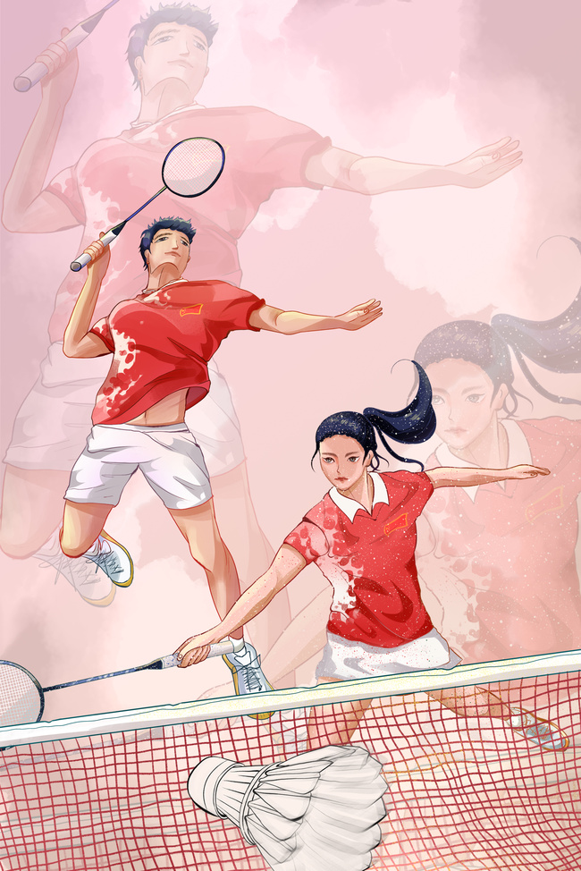 亚运会体育运动羽毛球运动背景图片