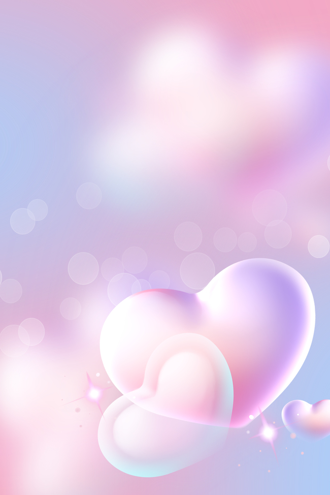 情人节爱心粉紫梦幻装饰背景图片