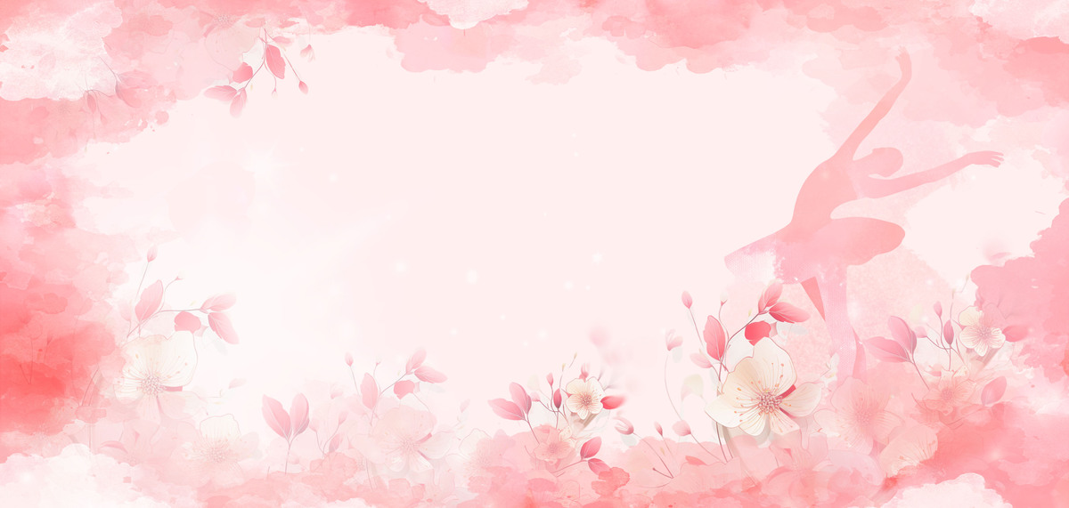 妇女节女性花朵粉色水彩背景图片