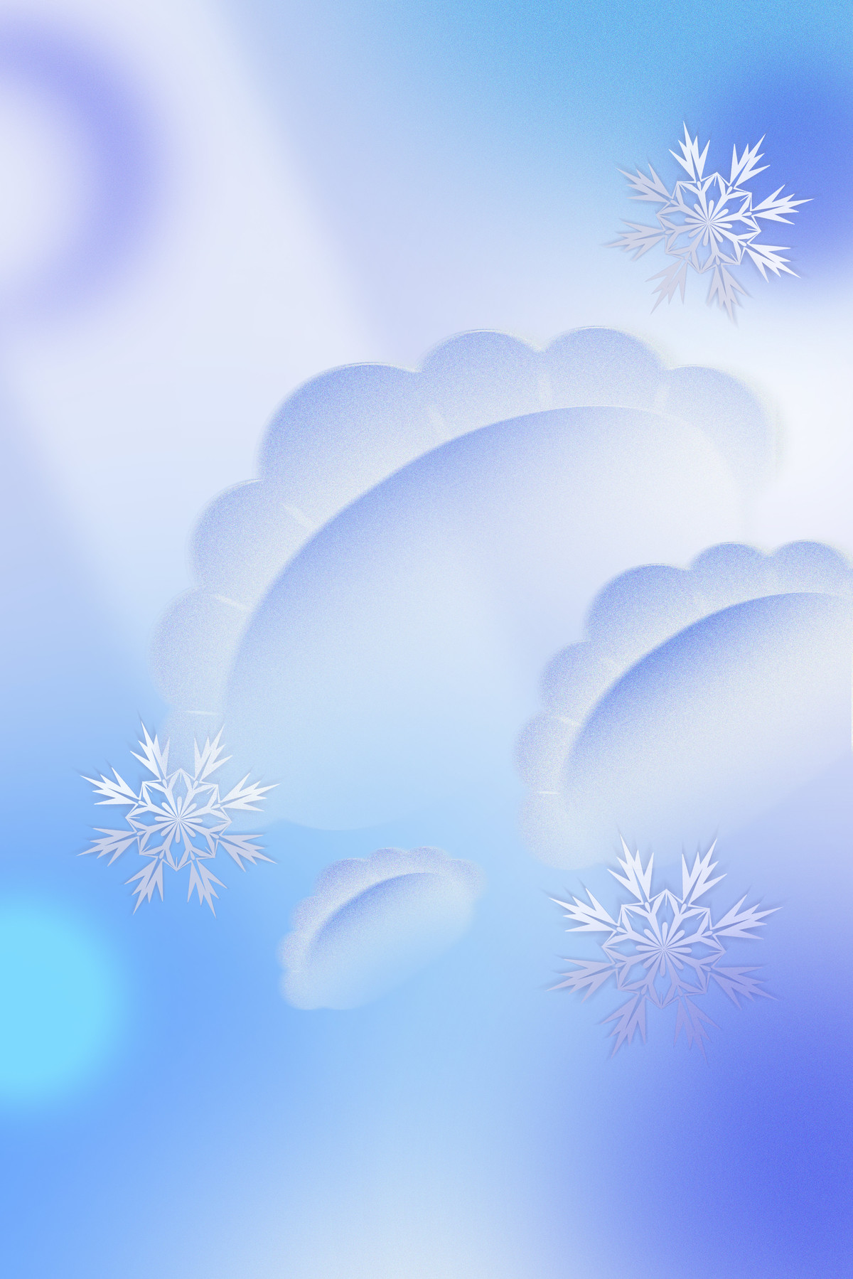 雪花蓝色渐变弥散冬至饺子海报图片