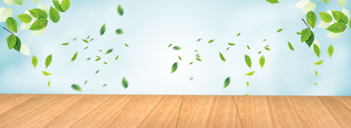 绿叶食品清新文艺木板展台背景图片