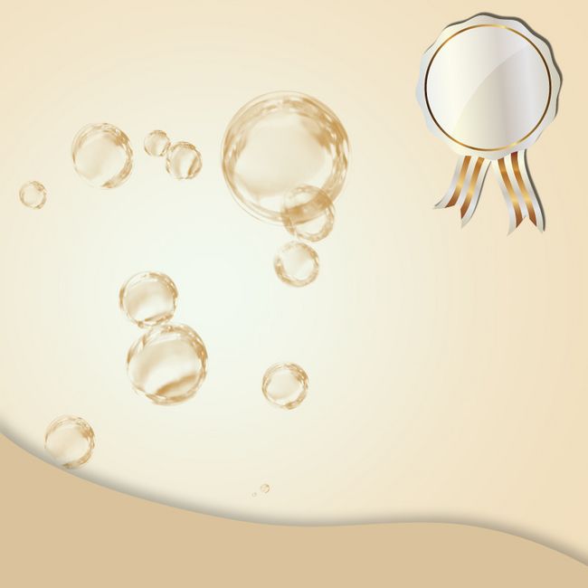 金色透明气泡化妆品PSD分层主图背景素材图片