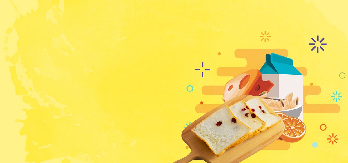 黄白抽象几何底面包淘宝食品背景图片