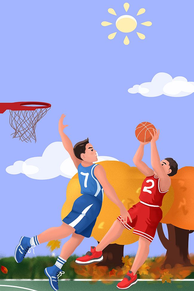 NBA职业男篮篮球海报背景模板图片