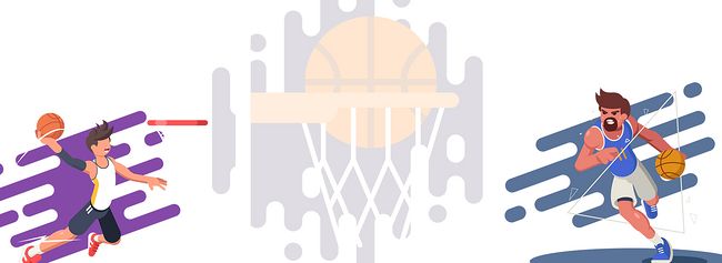 卡通篮球运动装备名单白色海报背景素材图片