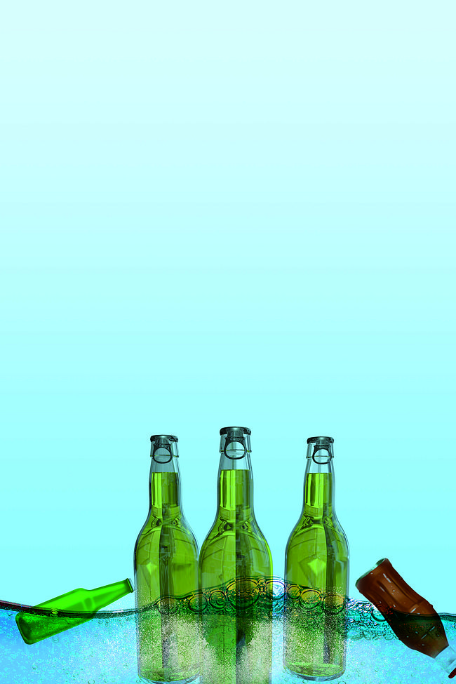 创意沙滩美女啤酒节宣传海报背景素材图片