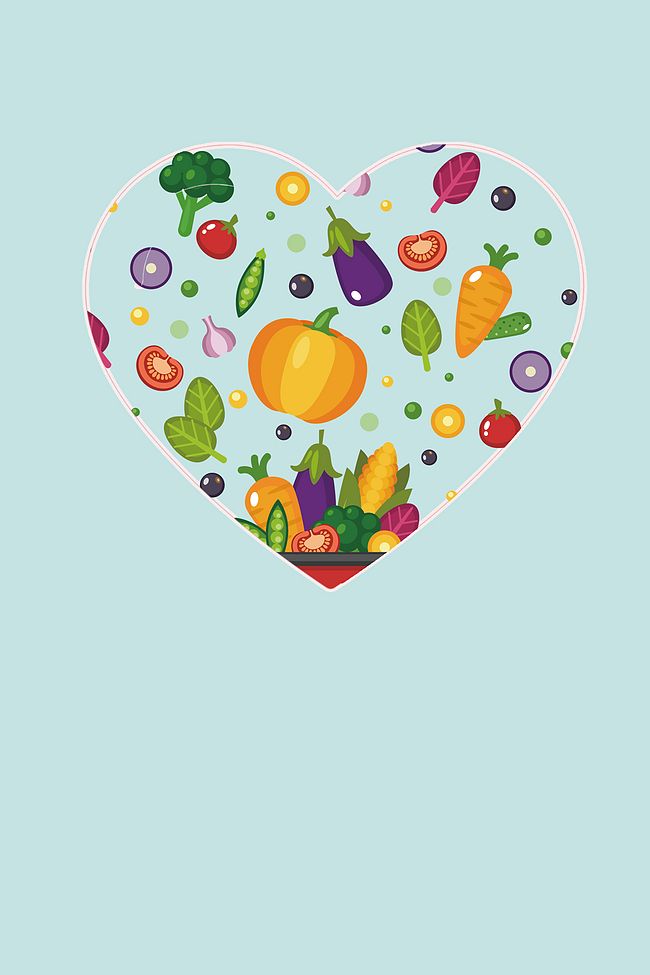 蔬菜水果爱心小清新海报背景素材图片