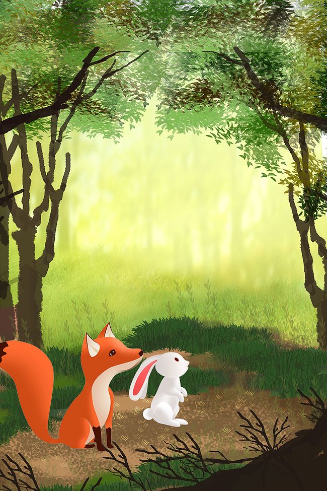 森林物语动物海报背景图片