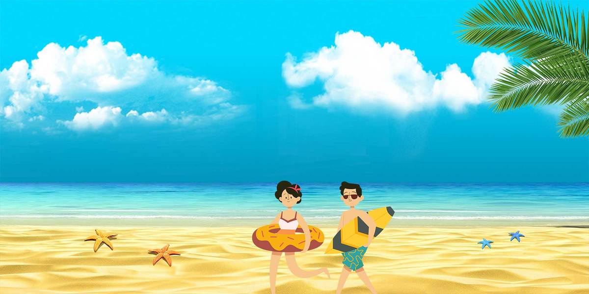 卡通海洋游泳背景banner图片