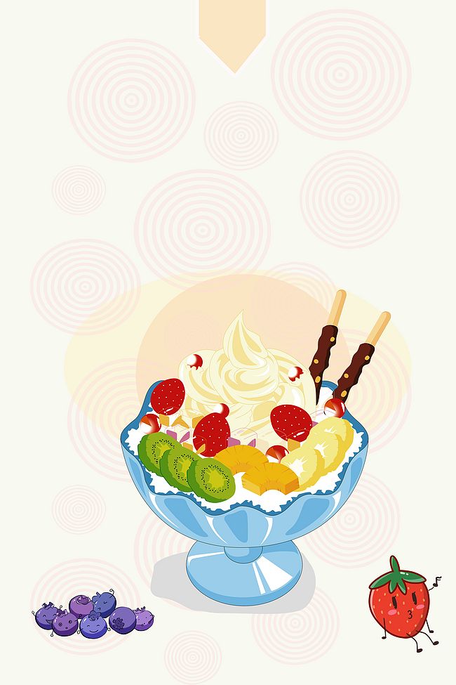 清新水果燕麦养生粥宣传海报背景模板图片