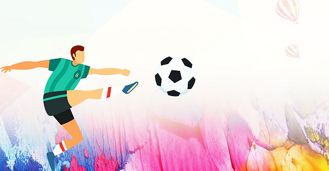 创意几何彩色剪影足球训练营海报背景素材图片