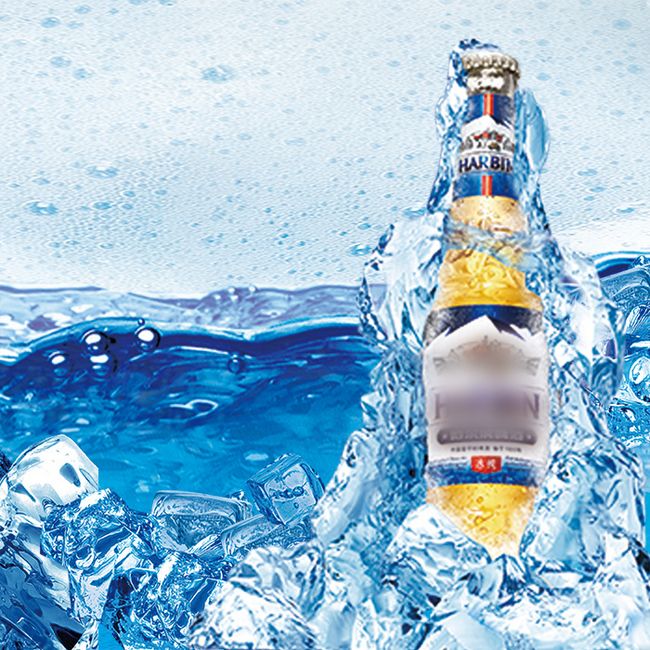 蓝色清新世界杯啤酒促销海水背景图片