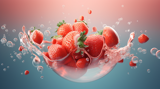 红色创意草莓水果图片