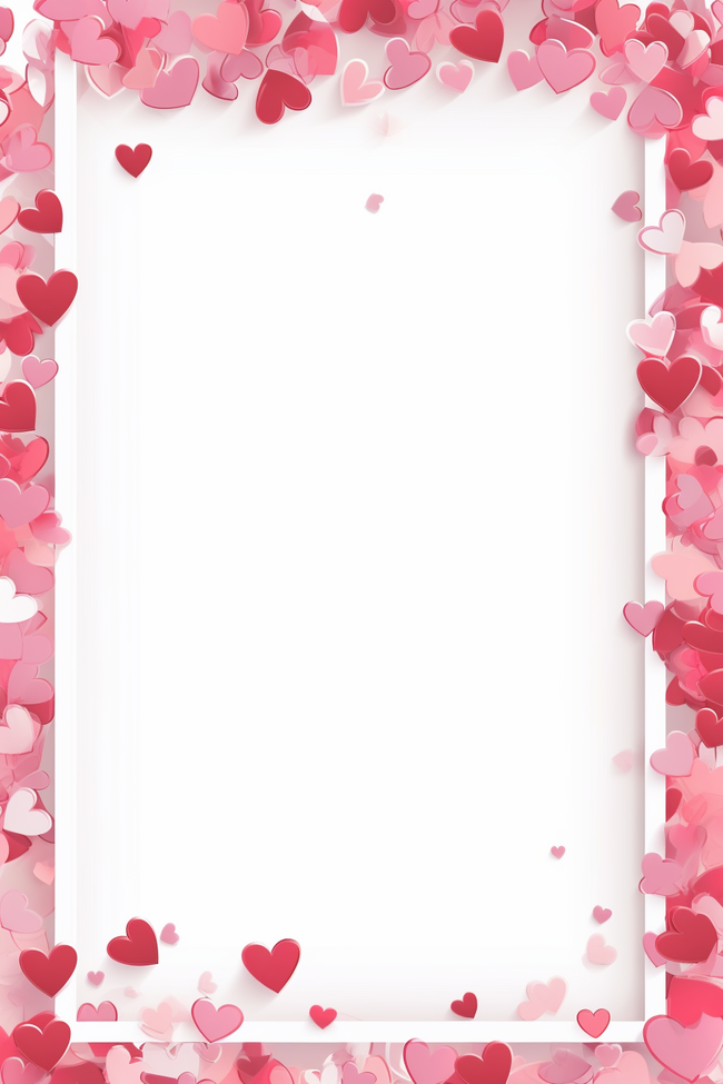 可爱粉色爱心边框背景图片