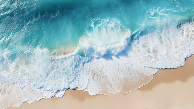 沙滩和蓝色海水背景图片
