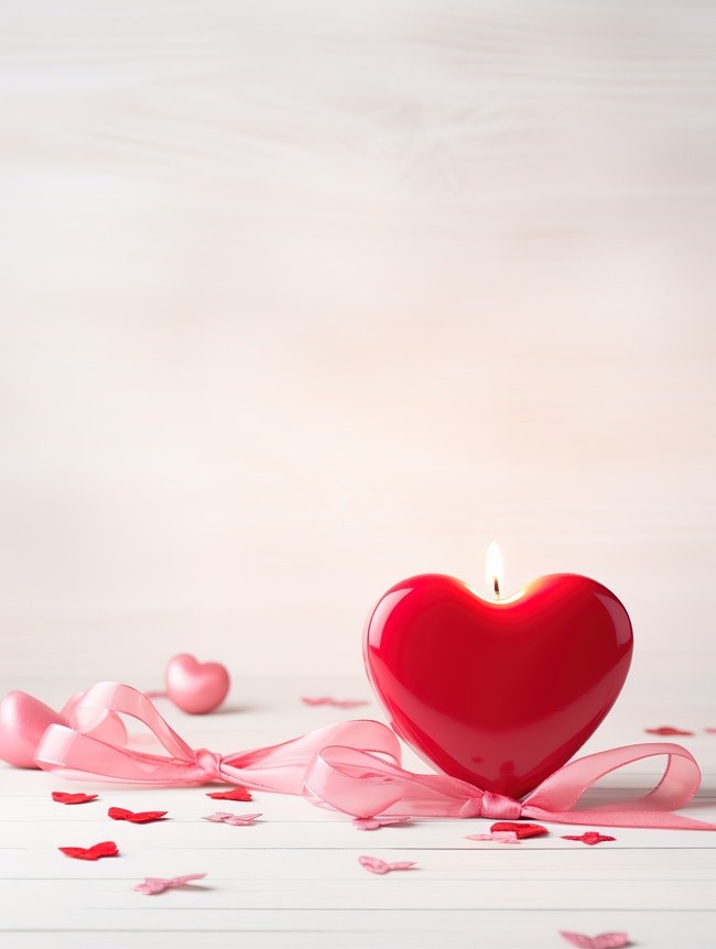 爱心浪漫的礼盒情人节背景粉色蜡烛16图片