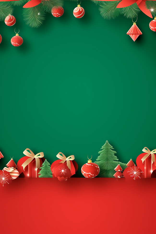 红绿搭配圣诞节促销海报背景图片