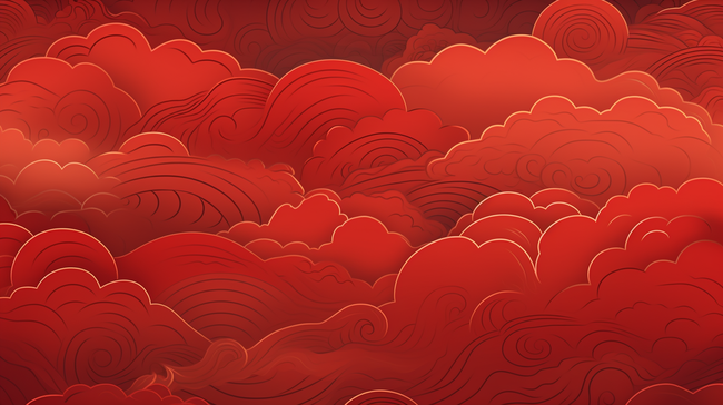 红色中国风传统简约祥云背景5图片