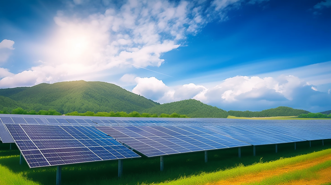 科技可再生能源太阳能发电站图片