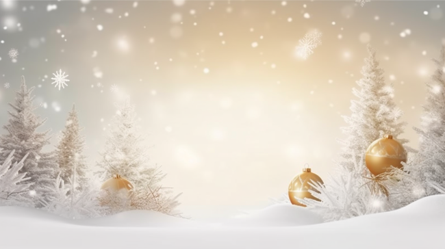 圣诞节金银色精致圣诞树圣诞场景背景图片