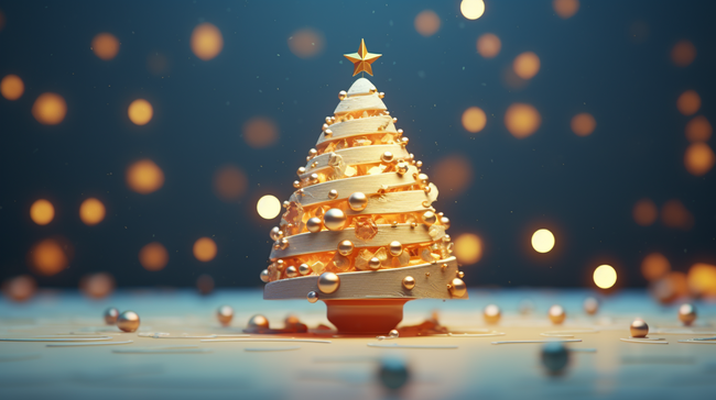 彩色吊球装饰圣诞树背景18图片