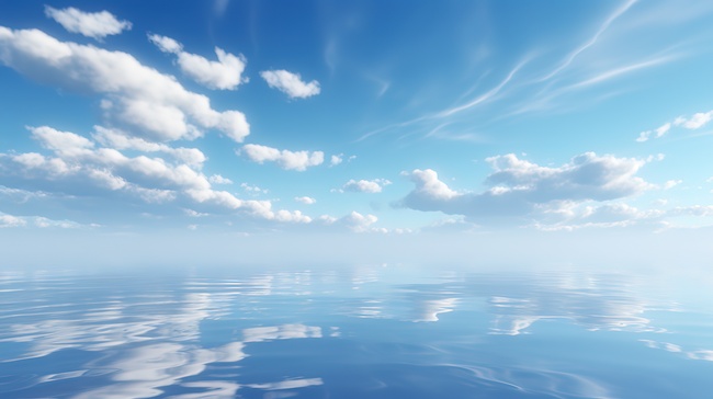 蓝天白云天空海水一色16素材图片