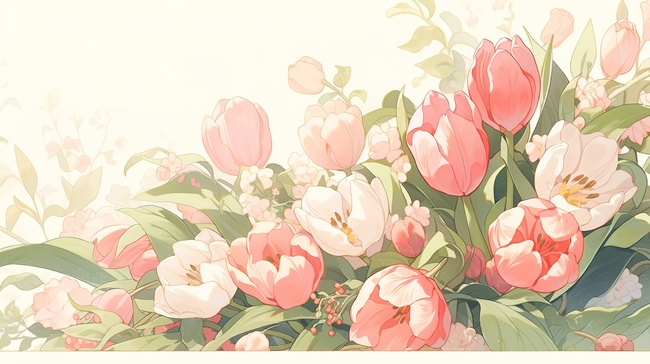 粉色郁金香花朵清新春天14设计图片