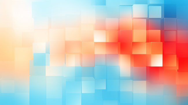蓝橙色透明玻璃质感像素格子抽象像素化背景图片