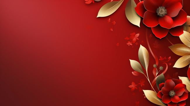 中国红吉祥富贵花朵装饰背景2图片