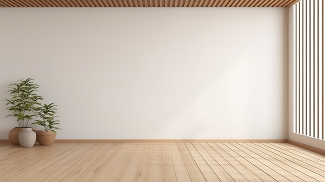 木地板白墙日式空间素材图片