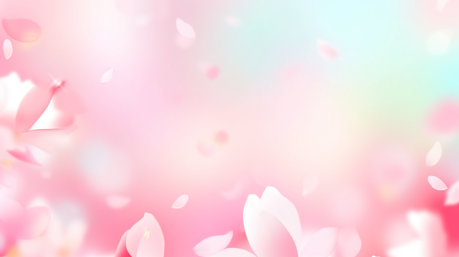 蓝粉色弥散风清新春天花朵背景图片