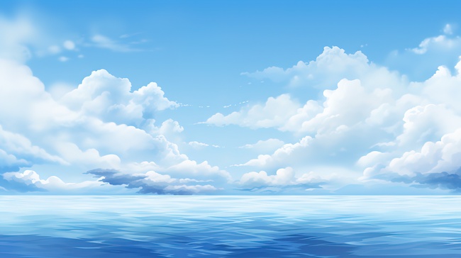 大海海边天空白云背景图图片