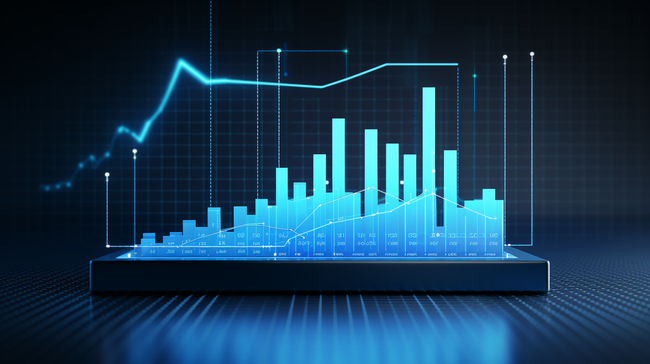 蓝色商业数据分析和金融科技立体背景图5图片