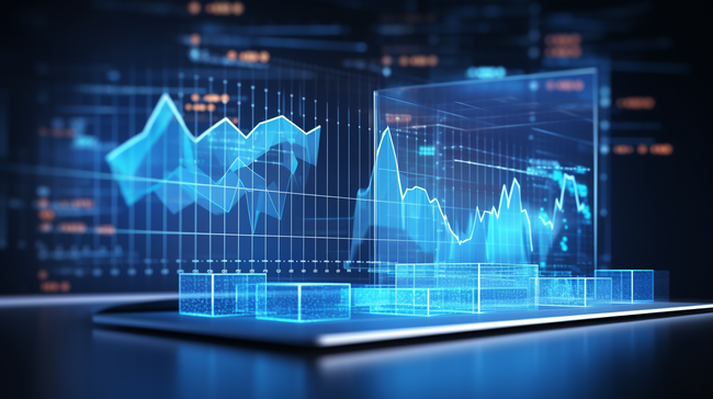 蓝色商业数据分析和金融科技立体背景图13图片