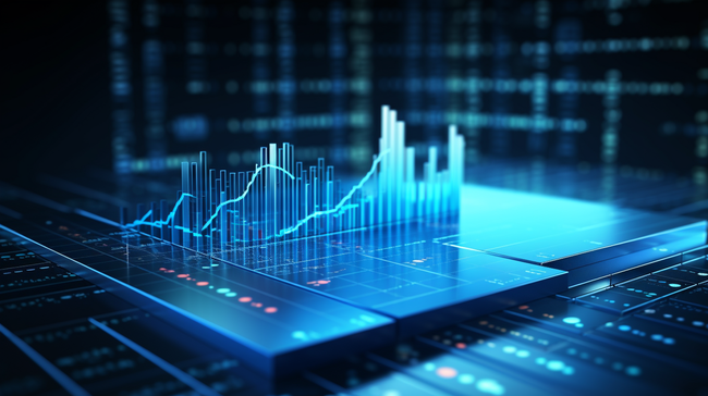 蓝色商业数据分析和金融科技立体背景图8图片