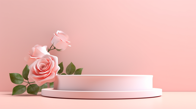 粉色春季美妆电商促销展台9背景图片