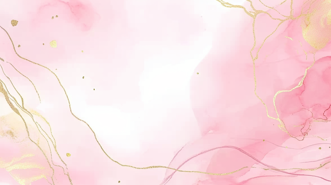 清新粉色抽象水彩鎏金晕染金线纹理14背景图片