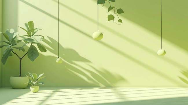 绿色简约室内装饰绿植的背景6图片