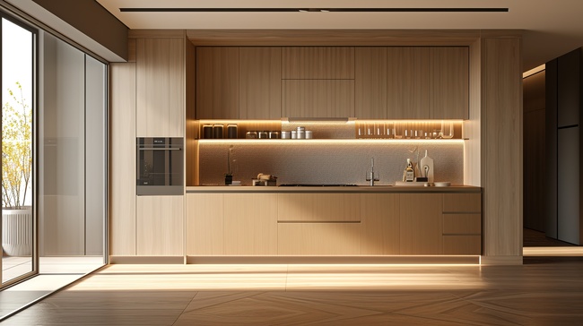 现代集成橱柜开放式厨房设计图片