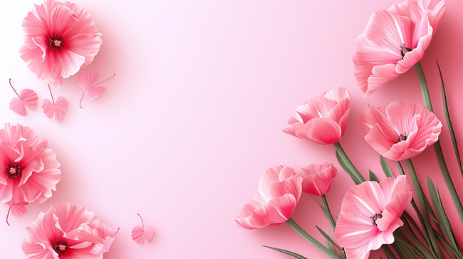 粉色玫瑰花女神节浪漫唯美的背景1图片