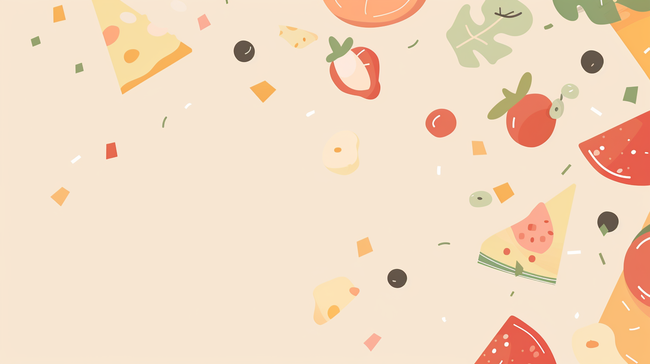 彩色缤纷平面平铺水果蔬菜的背景2图片