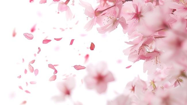 春天的樱花空中飞舞背景图片图片