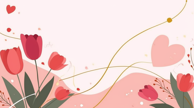 清新母亲节红粉色郁金香花束背景图片