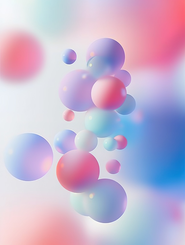 浮动球体粉蓝色渐变背景图片图片